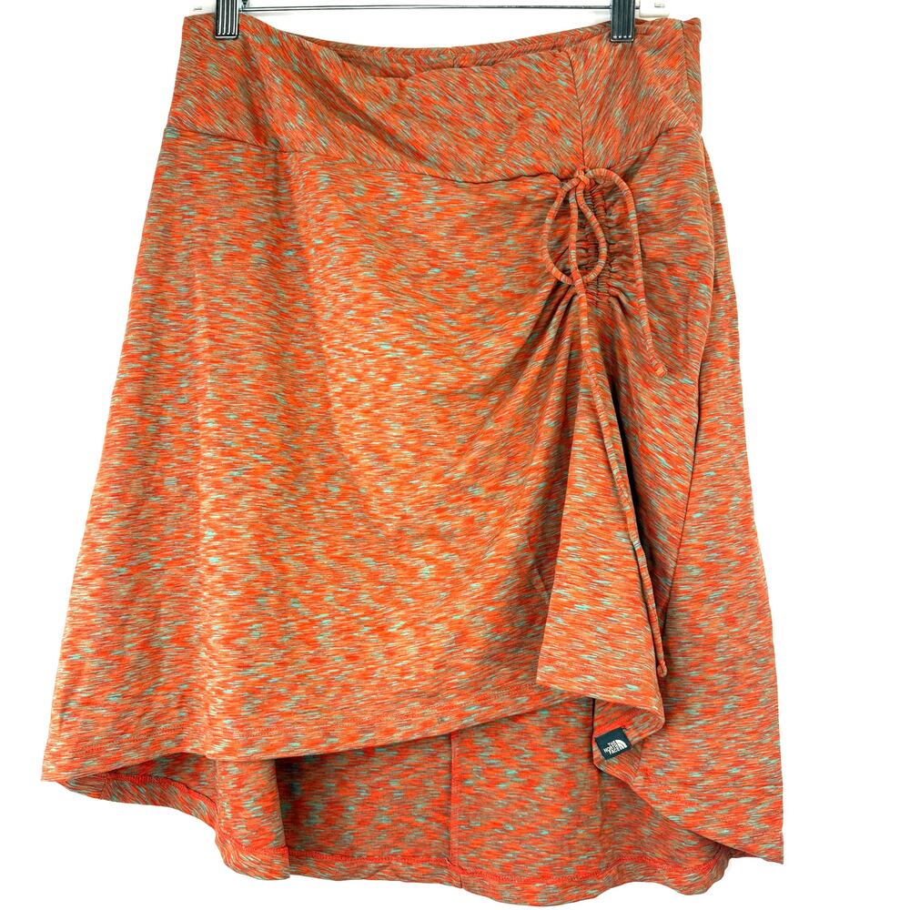 The North Face Cypress Skirt Women Orange Space Dye Ruched Tie Size Large
